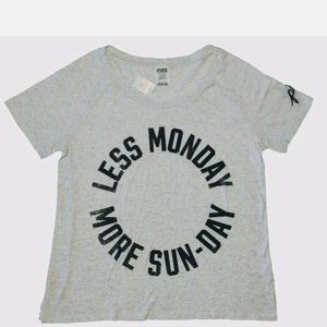 PINK Victorias Secret Graphic Logo Crew Sleep Fun Tee Medium R2101-71